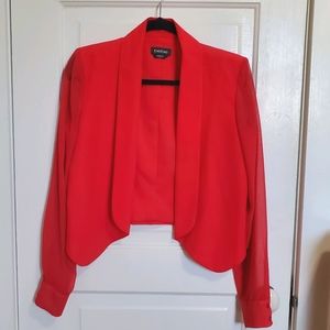 BEBE Open Cropped Blazer with Shoulder Pads